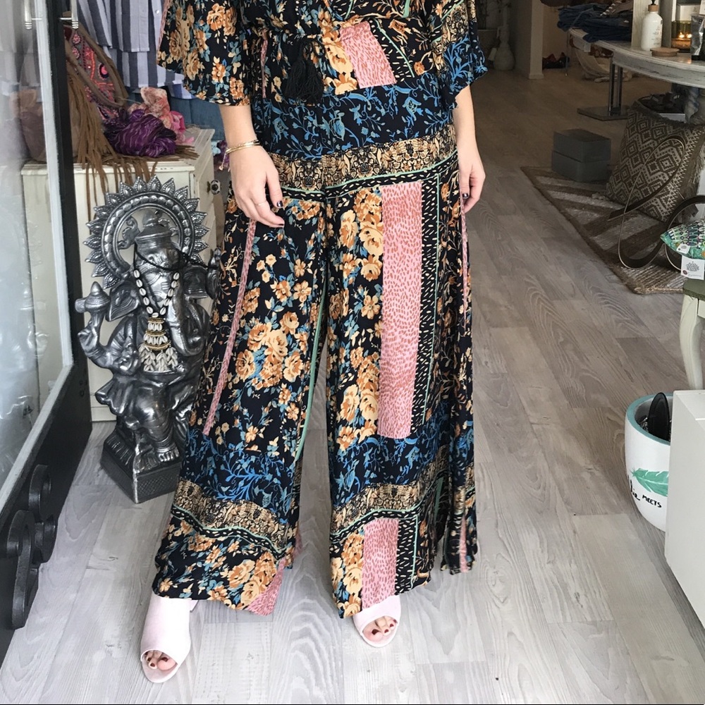 💐Jaase Willow Wide Leg Boho Pants Semi Sheer